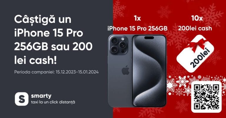 Câștigă un telefon iPhone 15 Pro 256GB 5G