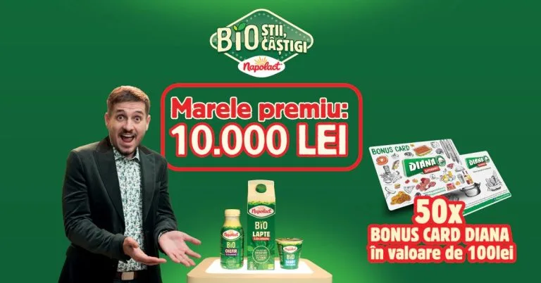 Concurs NAPOLACT - Câștigă 10.000 lei să faci ce vrei cu ei